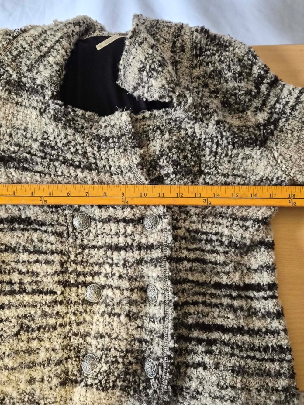 Free People Chic Cozy New England Posh Wool Blend Chunky Frilly Wench Sweater XS - Picture 8 of 10